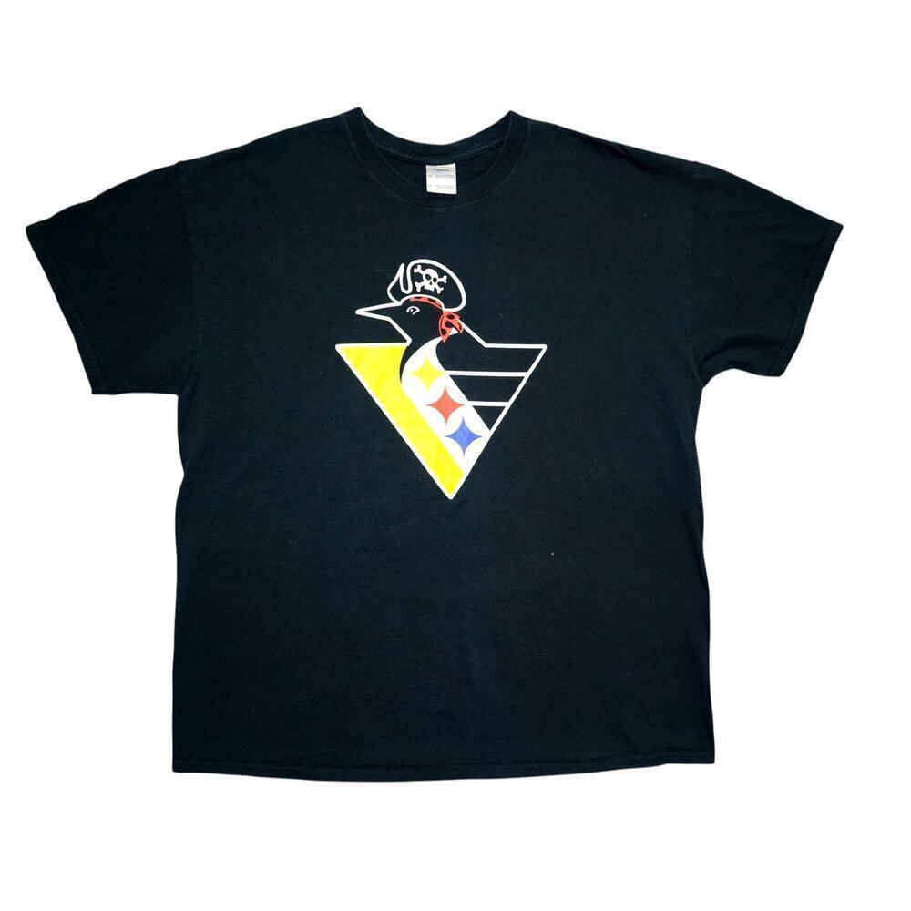 Pittsburgh Sports Mash-Up Tee – Gildan – Size XL – Pirates x Penguins x Steelers